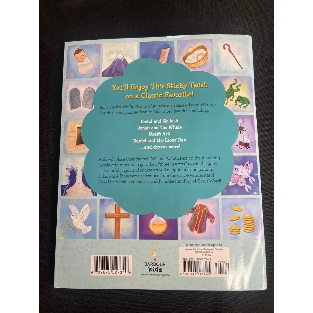 Barbour Kidz Bible Sticker Tic Tac Toe Classic Stories Fun Activity Book Ages 5+